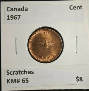 Canada 1967 Cent KM# 65 Scratches  #939
