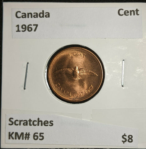 Canada 1967 Cent KM# 65 Scratches  #875
