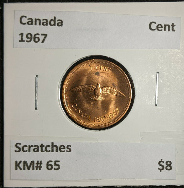 Canada 1967 Cent KM# 65 Scratches  #832