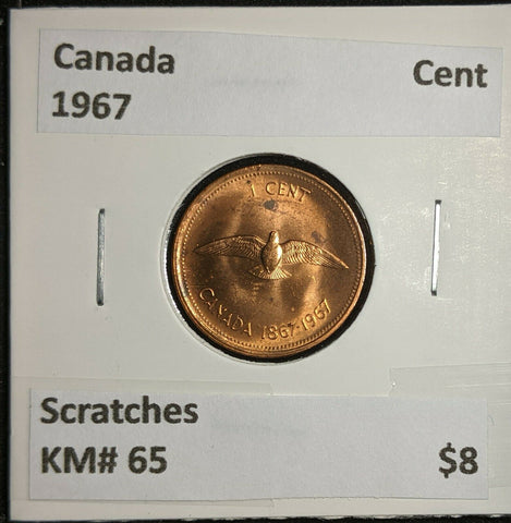 Canada 1967 Cent KM# 65 Scratches  #832