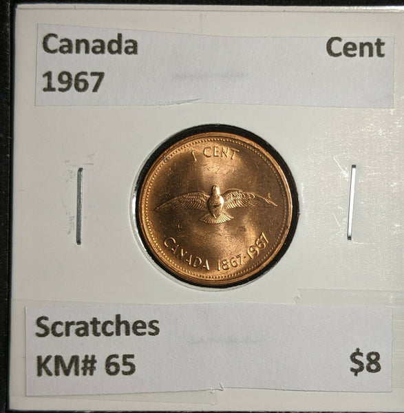 Canada 1967 Cent KM# 65 Scratches  #874
