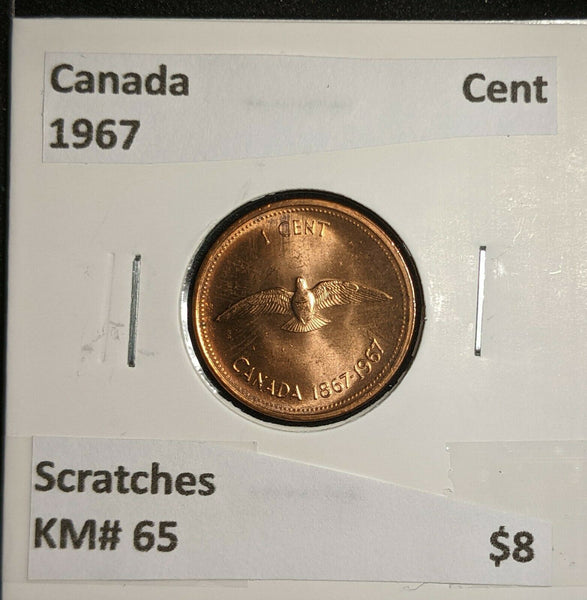 Canada 1967 Cent KM# 65 Scratches  #918