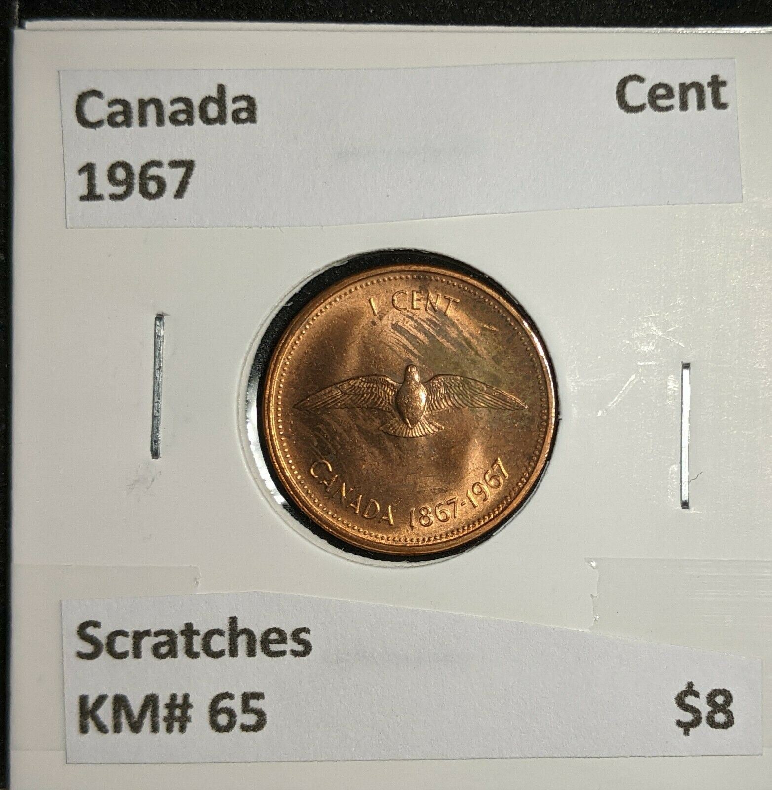 Canada 1967 Cent KM# 65 Scratches  #814