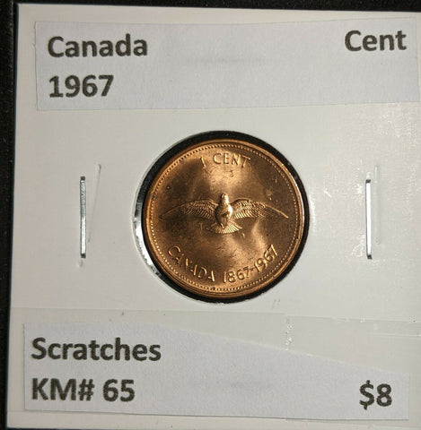 Canada 1967 Cent KM# 65 Scratches  #916