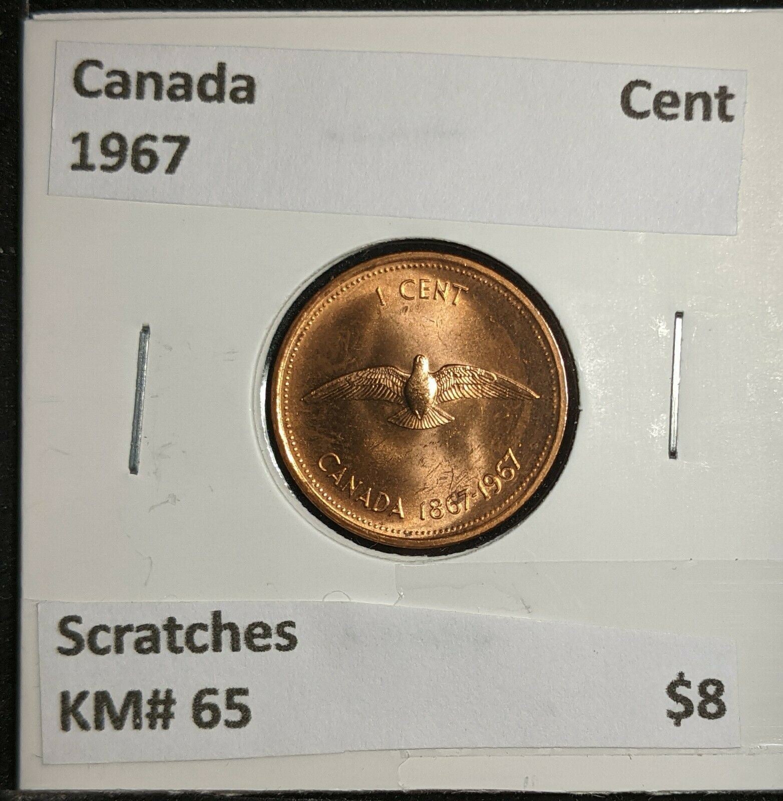 Canada 1967 Cent KM# 65 Scratches  #904
