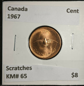 Canada 1967 Cent KM# 65 Scratches  #904