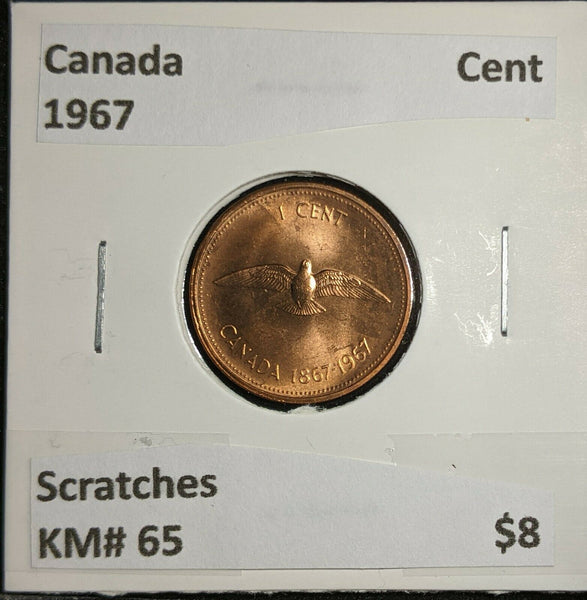 Canada 1967 Cent KM# 65 Scratches  #872