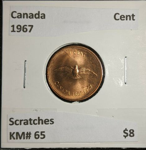 Canada 1967 Cent KM# 65 Scratches  #872