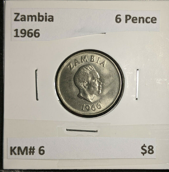 Zambia 1966 6 Pence KM# 6 #212
