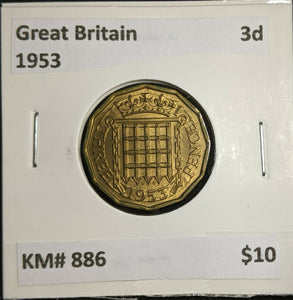 Great Britain 1953 3d Threepence KM# 886 #215