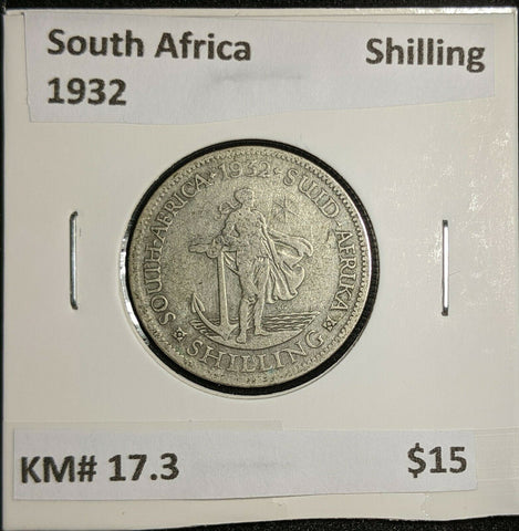 South Africa 1932 Shilling 1/- KM# 17.3 #275      4A