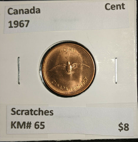 Canada 1967 Cent KM# 65 Scratches  #775