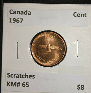 Canada 1967 Cent KM# 65 Scratches  #835