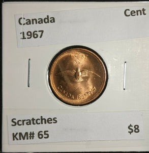 Canada 1967 Cent KM# 65 Scratches  #779