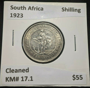 South Africa 1923 Shilling 1/- KM# 17.1 Cleaned #348      4B