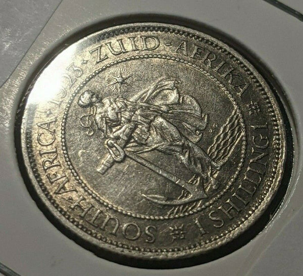 South Africa 1923 Shilling 1/- KM# 17.1 Cleaned #348      4B