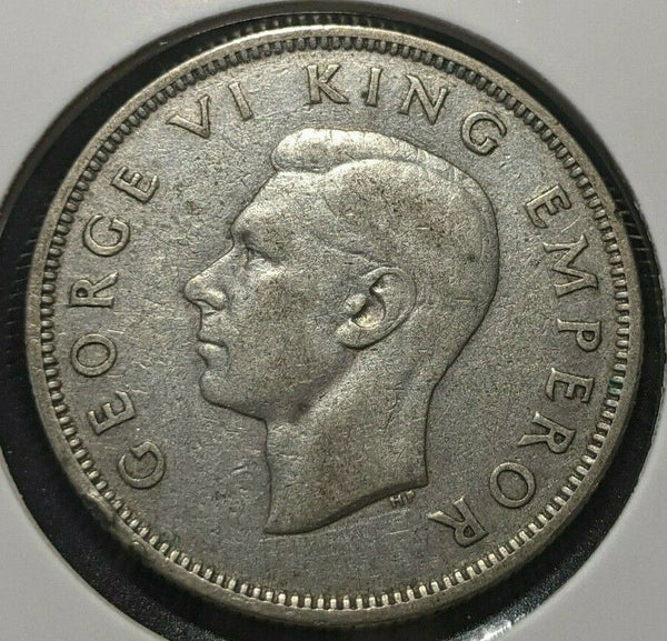 New Zealand 1937 Florin KM# 10.1 Rim Damage #468 3C