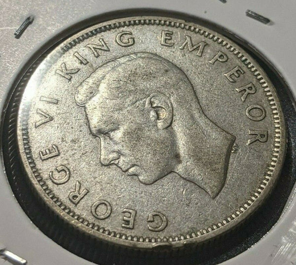 New Zealand 1937 Florin KM# 10.1 Rim Damage #468 3C