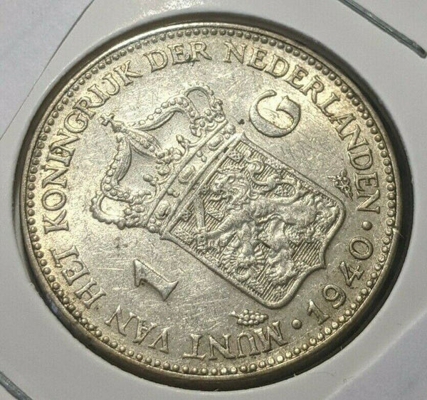 Netherlands 1940 Gulden KM# 161.1 Cleaned #330       4B