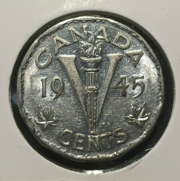 Canada 1945 5 Cent KM# 40a Scratches #1577   9A