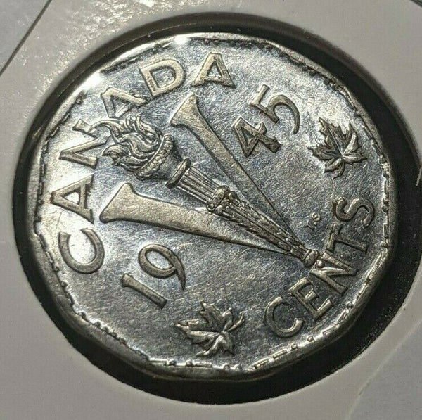 Canada 1945 5 Cent KM# 40a Scratches #1577   9A