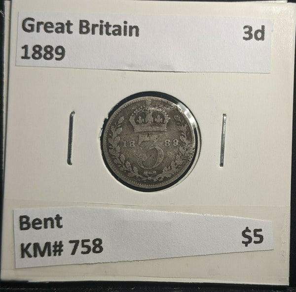 Great Britain 1889 3d Threepence KM# 758 Bent #505 A1