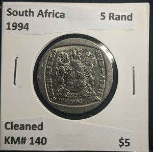 South Africa 1994 5 Rand KM# 140 Cleaned #453 A1