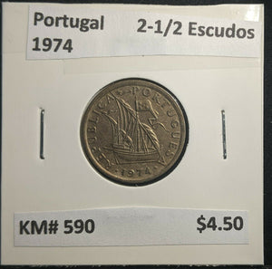 Portugal 1974 2-1/2 Escudos KM# 590 #950 A1