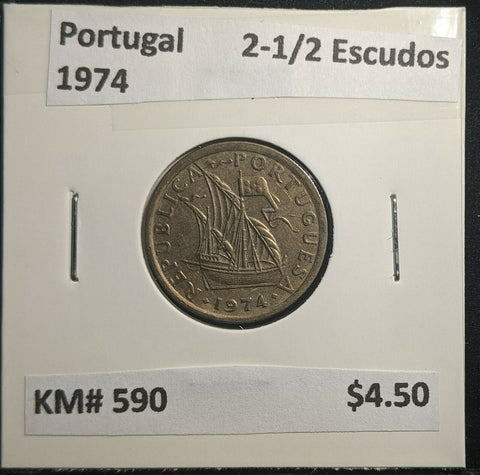 Portugal 1974 2-1/2 Escudos KM# 590 #950 A1