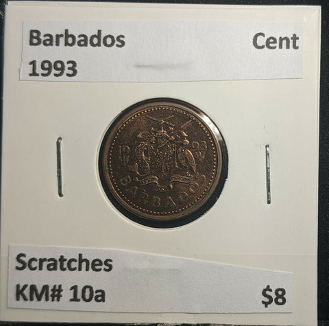 Barbados 1993 Cent KM# 10a Scratches #914 A1