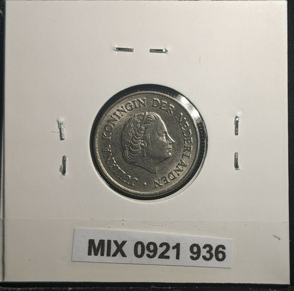 Netherlands 1954 25 Cents KM# 183 Scratches #936 1B