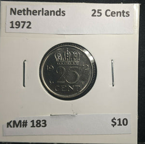 Netherlands 1972 25 Cents KM# 183 #903 1B