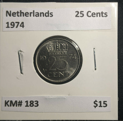 Netherlands 1974 25 Cents KM# 183 #884 1B