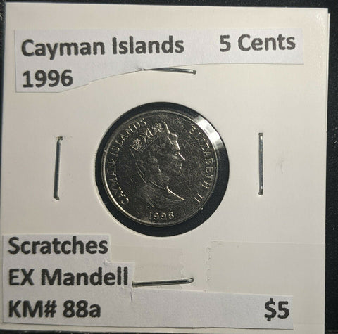 Cayman Islands 1996 5 Cents KM# 88a Scratches EX Mandell #910 1B