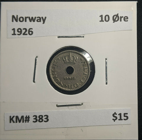 Norway 1926 10 Øre KM# 383 #418 1B