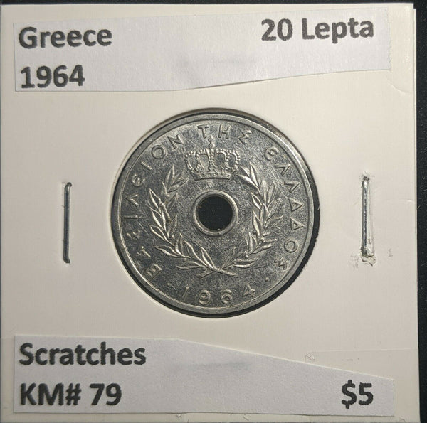 Greece 1964 20 Lepta KM# 79 Scratches #786 1C