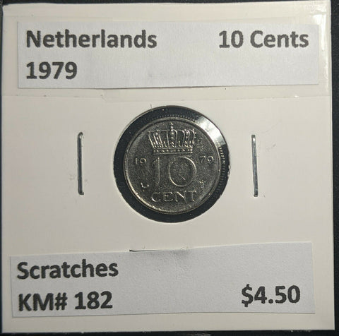 Netherlands 1979 10 Cents KM# 182 Scratches #820 1C