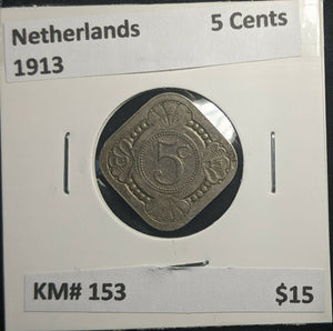 Netherlands 1913 5 Cents KM# 153 #815 1C