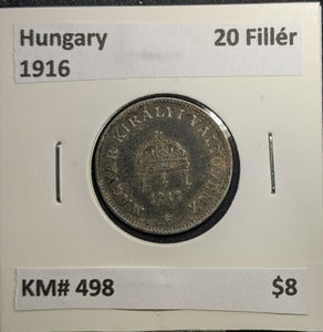 Hungary 1916 20 FillÃ©r KM# 498 #859 2A