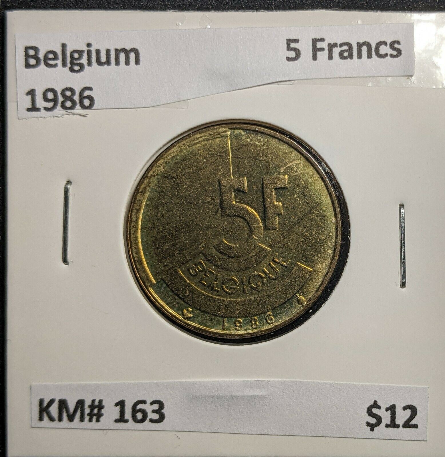 Belgium 1986 5 Francs KM# 163 #848 2A