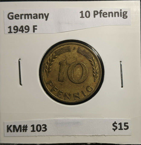 Germany 1949 F 10 Pfennig KM# 103 #854 2A