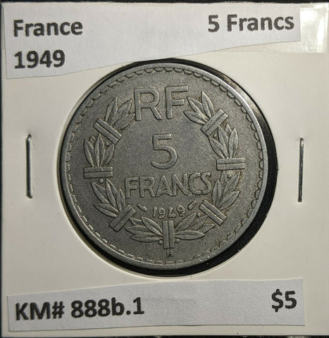 France 1949 5 Francs KM# 888b.1 #882 2A