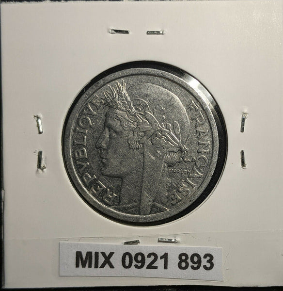 France 1941 2 Francs KM# 886a.1 Scratches #893 2A