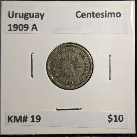 Uruguay 1909 A Centesimo KM# 19 #783 2B