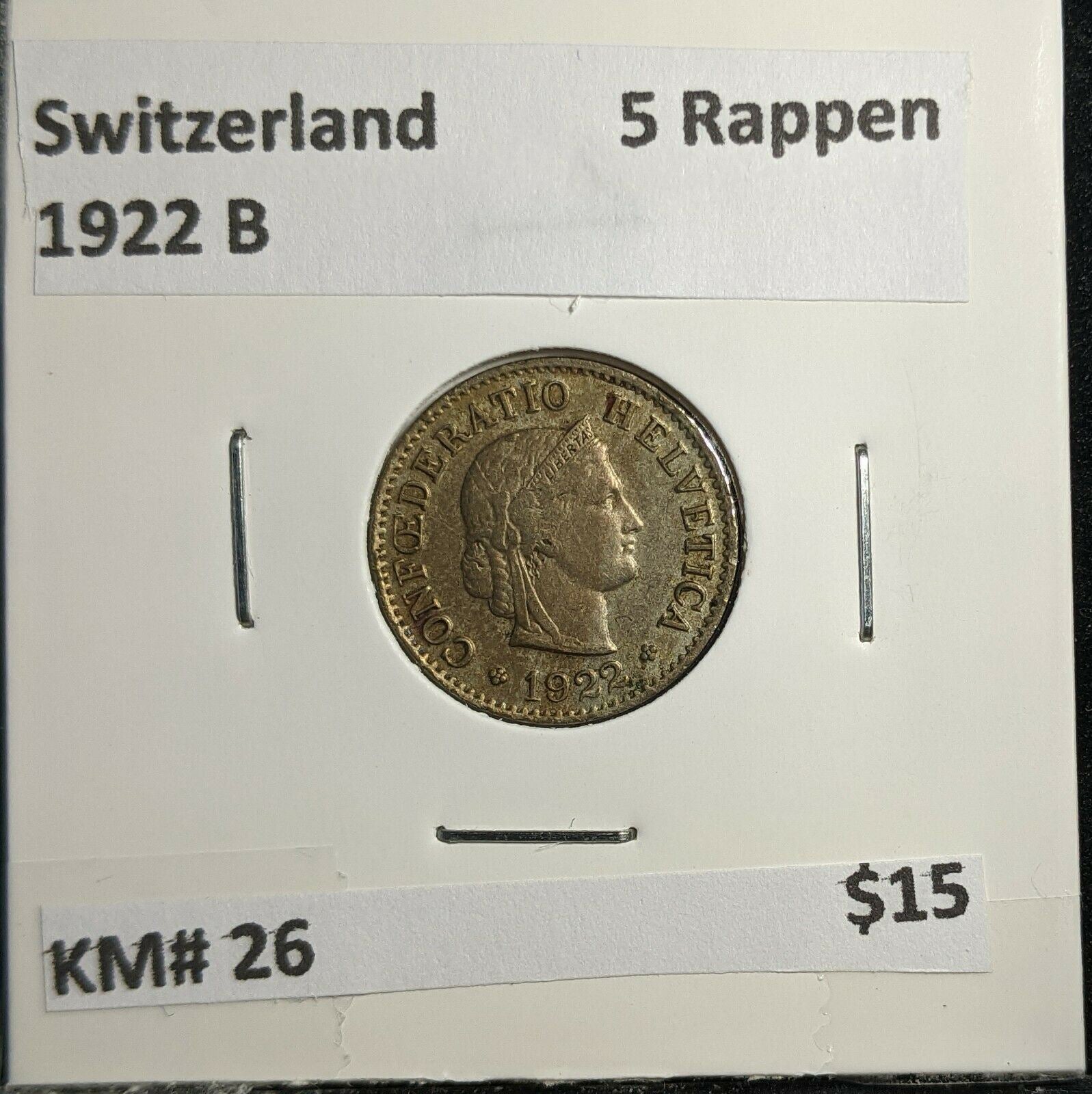 Switzerland 1922 B 5 Rappen KM# 26 #796 2B