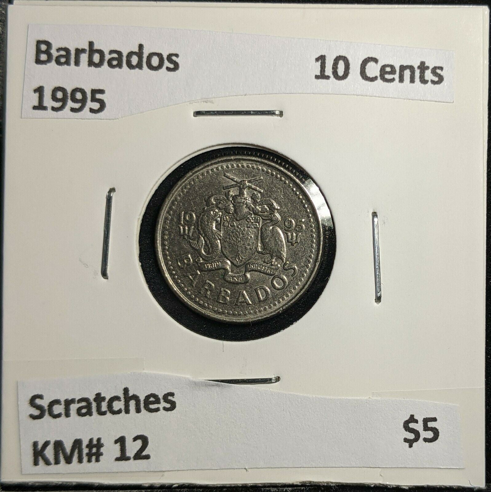 Barbados 1995 10 Cents KM# 12 Scratches #779 2B