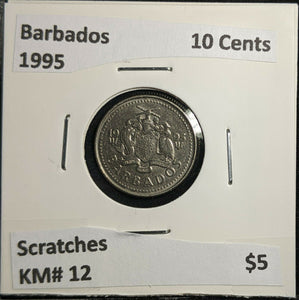 Barbados 1995 10 Cents KM# 12 Scratches #779 2B