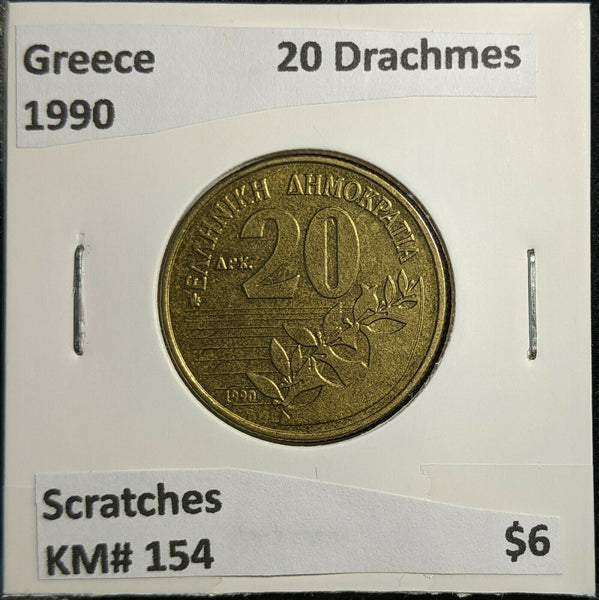 Greece 1990 20 Drachmes KM# 154 Scratches #307 2B