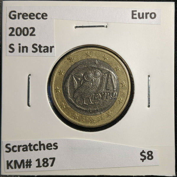 Greece 2002 Euro S in Star KM# 187 Scratches #303 2B