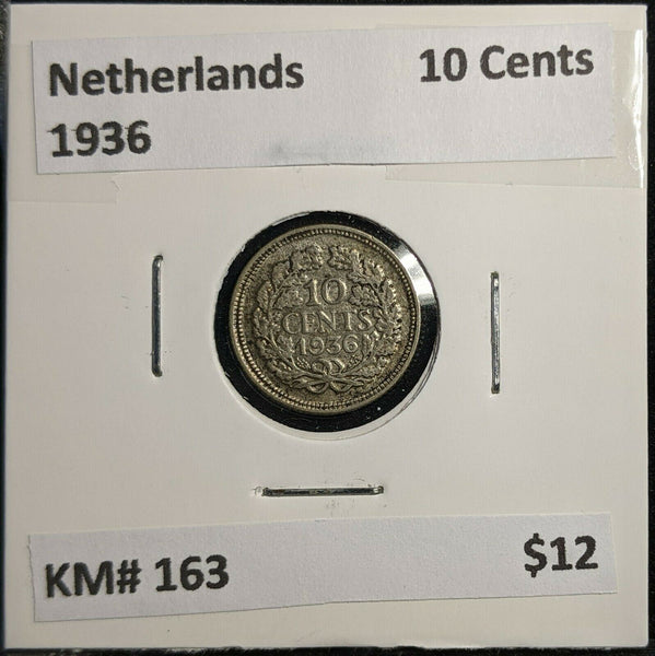 Netherlands 1936 10 Cents KM# 163 #319 2B